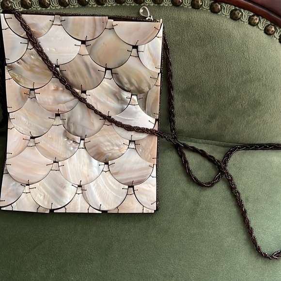 Shoulder Bag made with odd shell like material - Picture 2 of 3